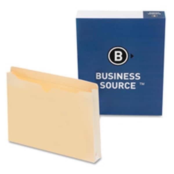 Business Source File Pocket- Straight Cut Tab- 1-.50in. Exp.- Letter- Manila BSN65798 - main